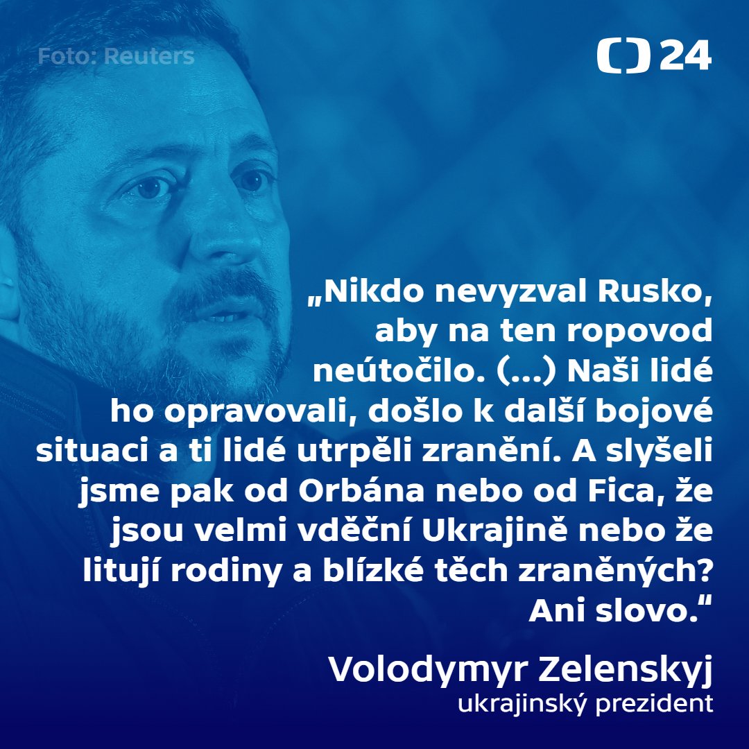 Ukrajinský prezident Volodymyr Zelenskyj zkritizoval Maďarsko a Slovensko za to, že netlačí na Rusko, aby zanechalo útoků na ropovod Družba. Ten podle Zelenského poškodily ruské útoky a Kyjev pracuje na opravě.