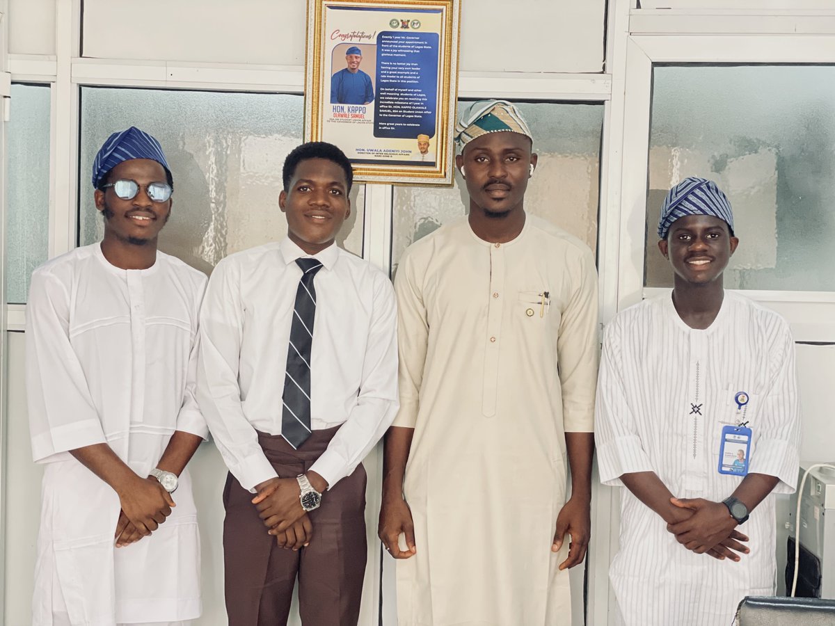 To round off the day yesterday, I received the executive members of the Communications Students Association of Lagos State University led by the President, Comrade Sutton Sewanu Oluwakunmi on a courtesy visit.

The meeting provided a valuable opportunity to reaffirm the