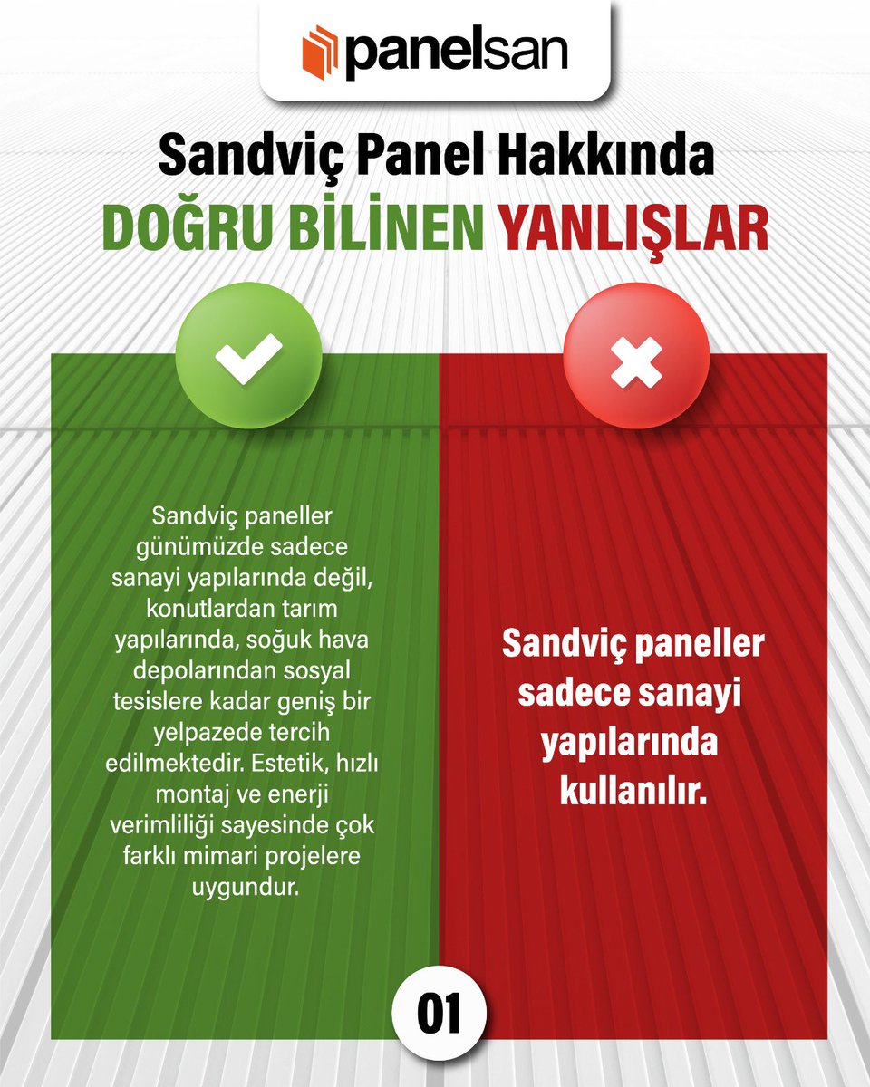 panelsantr's tweet photo. Sürdürülebilir ve güvenli yapılar, doğru malzeme ve doğru bilgiyle inşa edilir.
Sandviç panel sistemleri hakkında yaygın yanlış inanışları teknik perspektifle değerlendiriyoruz.

#SandviçPanel #KaliteliÜretim #GüvenliYapılar https://t.co/N8Ghl59Wji