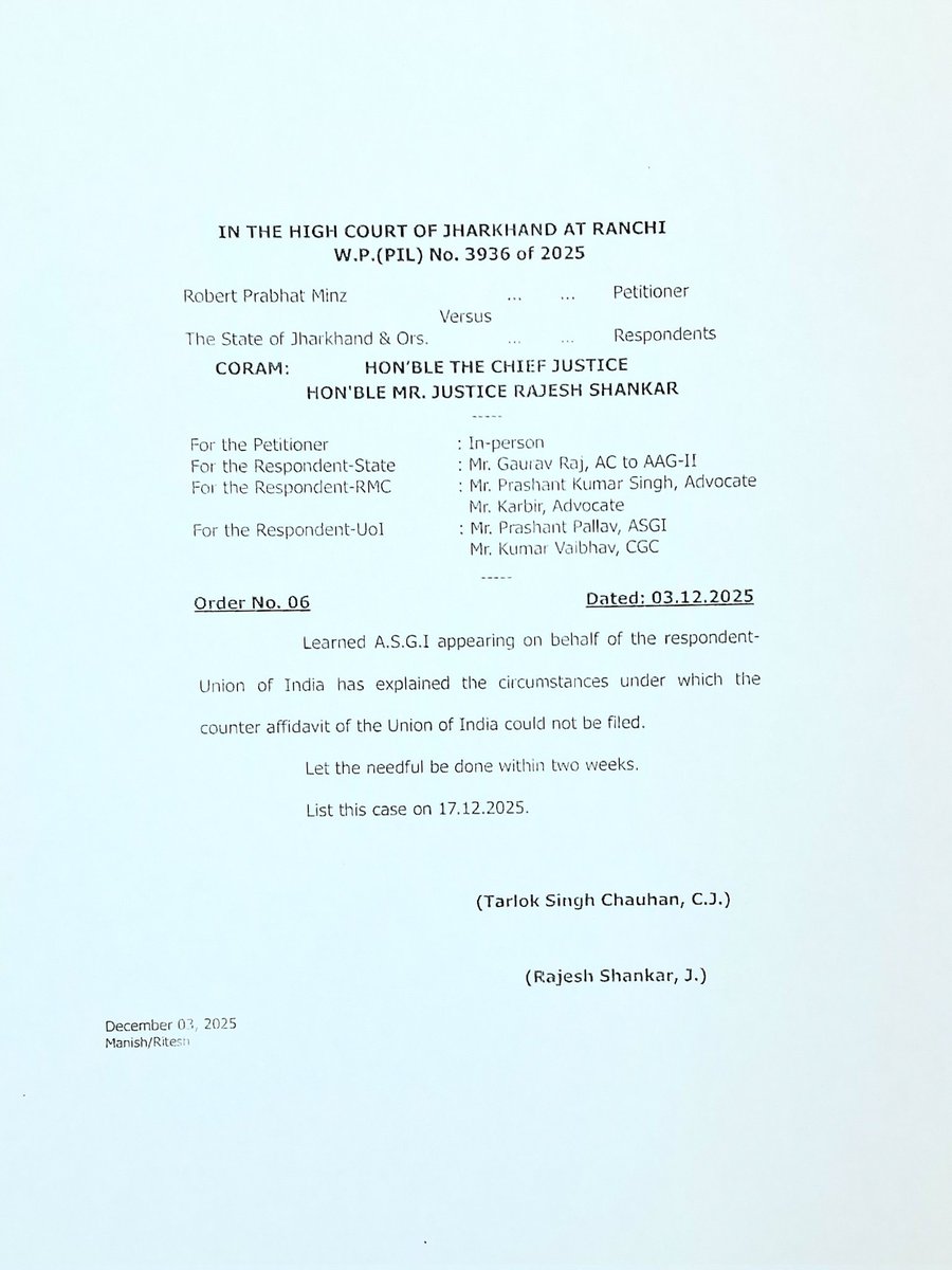 RPMinz1's tweet photo. ....Pl. see Jharkhand High Court Order below. https://t.co/jNVxJ99iim