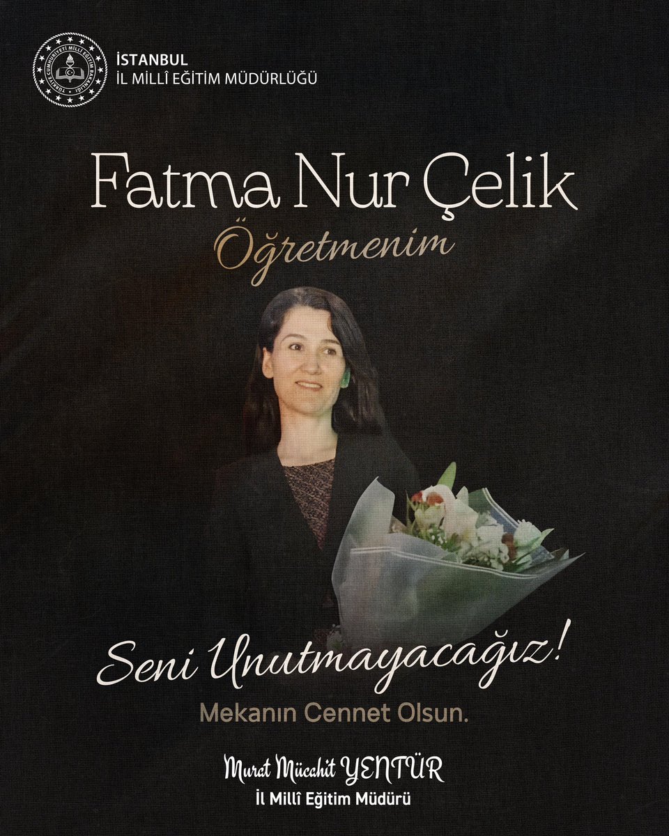 MucahitYentur's tweet photo. Yine ziller çalacak.
Sınıflar dolacak, çocuklar sıralarına oturacak.
Bir öğretmenin yokluğu en çok o sınıfta hissedilecek…

Fatma Nur Çelik öğretmenimiz; merhamet, sabır ve umut öğretiyordu. Öğrencilerinin gözlerindeki ışıltıyı fark eden, yüreklerine dokunan öğretmenlerimizdendi.

Öğretmenlik; ömrünü öğrencilerinin yarınlarına adamak demektir. Ve böyle adanmış hayatlar, yetiştirdiği öğrencilerin kalbine emanet edilir.

Zil çaldığında bizler görevimizin başında olacağız. Fatma Nur öğretmenimizin sesi, hatırası ve emeği yaşamaya devam edecek.

Kıymetli öğretmenimizi rahmetle anıyor; ailesine, öğrencilerimize ve eğitim camiamıza sabır diliyorum.
Allah rahmet eylesin.

Unutmayacağız…