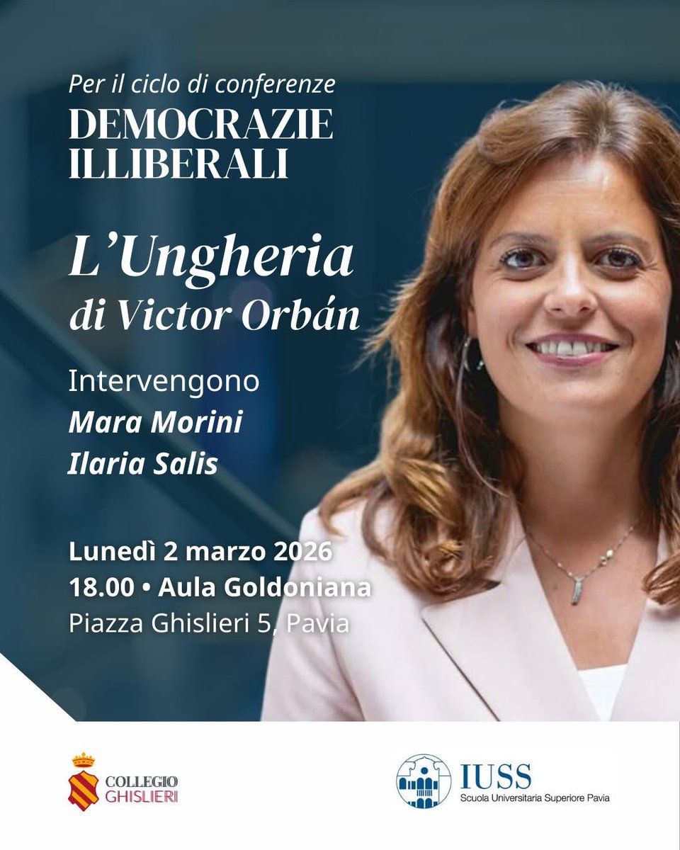 SalisIlaria's tweet image. Ieri sera ho avuto il piacere di intervenire al Collegio Ghislieri di #Pavia per discutere dell’Ungheria di Orbán nell’ambito del ciclo di incontri “Democrazie illiberali”.

Un confronto ricco e stimolante, condiviso con i Professori Mara Morini e Flavio Chiapponi, davanti a una