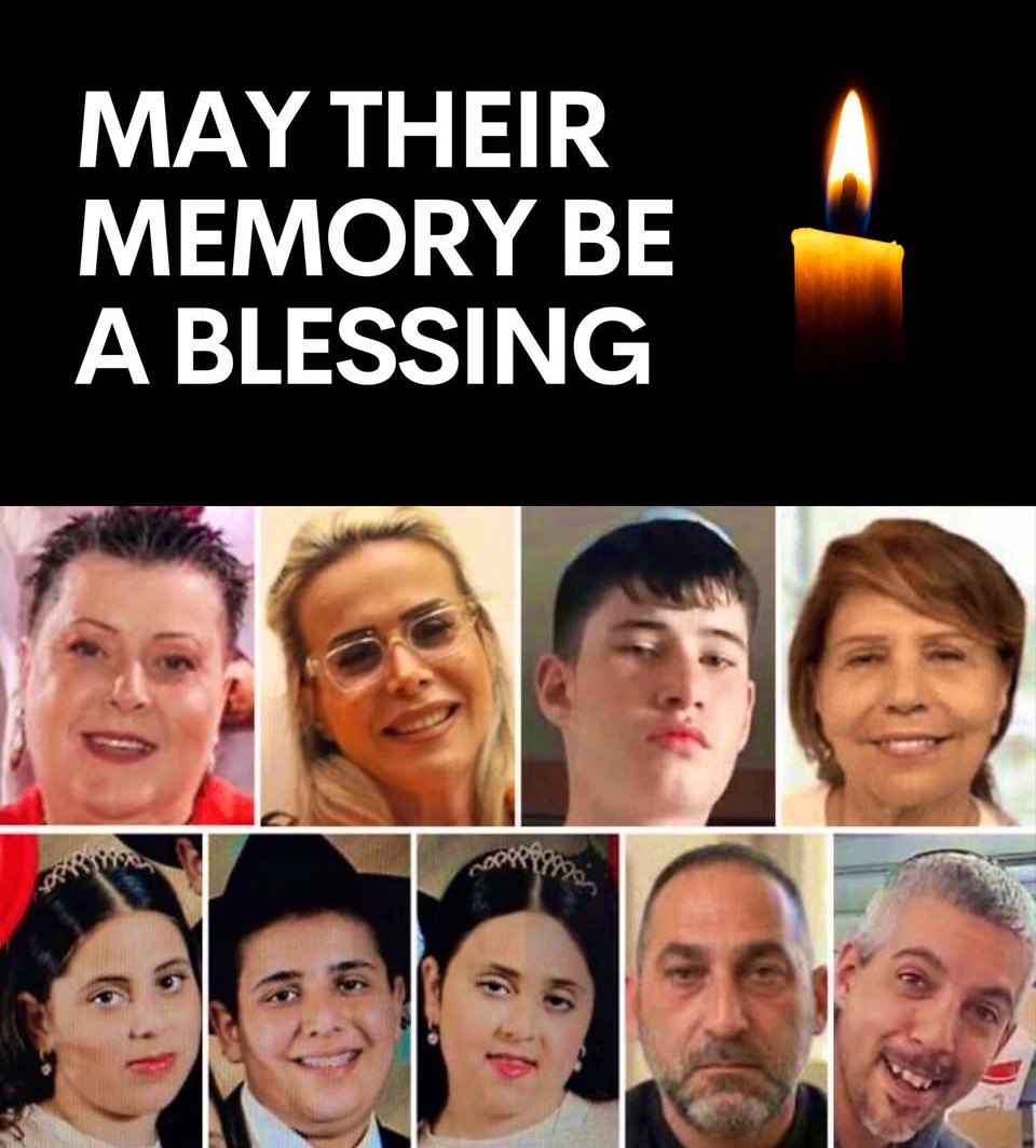 mindsoulnbody's tweet photo. The 9 Israelis murdered in the Iranian missile strike on Beit Shemesh 
🕯️ Yaakov Biton 🕯️ Avigail Biton 🕯️ Sara Biton 🕯️ Ronit Elimelech 🕯️ Sara Elimelech 🕯️ Bruria Cohen 🕯️ Yosef Cohen 🕯️ Gavriel Baruch Ravach 🕯️ Oren Katz

May their memories be a blessing💔 https://t.co/xigb1wOLw5
