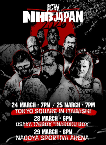 morning_pro's tweet photo. 【#プロレスチケット 発売中】
ICW
日時:2026年3月28日(土)午後6時
場所:176BOX(豊中市)
詳細↓
https://t.co/NE4hivRhWn
#ICW
#ICWNHB
#dannydemanto
#bearbronson
#vixsin
#EricRyan
#SuperRef
#NoHoldsBarred
#モーニングプロダクション https://t.co/4jf4WokG2s