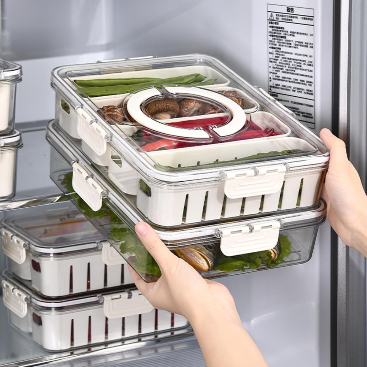 jayauk's tweet image. Upgrade your fridge storage.

Vasukie Divided Storage Box:
✔ 4 large compartments
✔ Removable sections
✔ Lid + handle
✔ Easy organization
Perfect for veggies &amp;amp; snacks. amzn.to/4aXfq1p
#FridgeOrganizer #KitchenEssentials #HomeStorage
