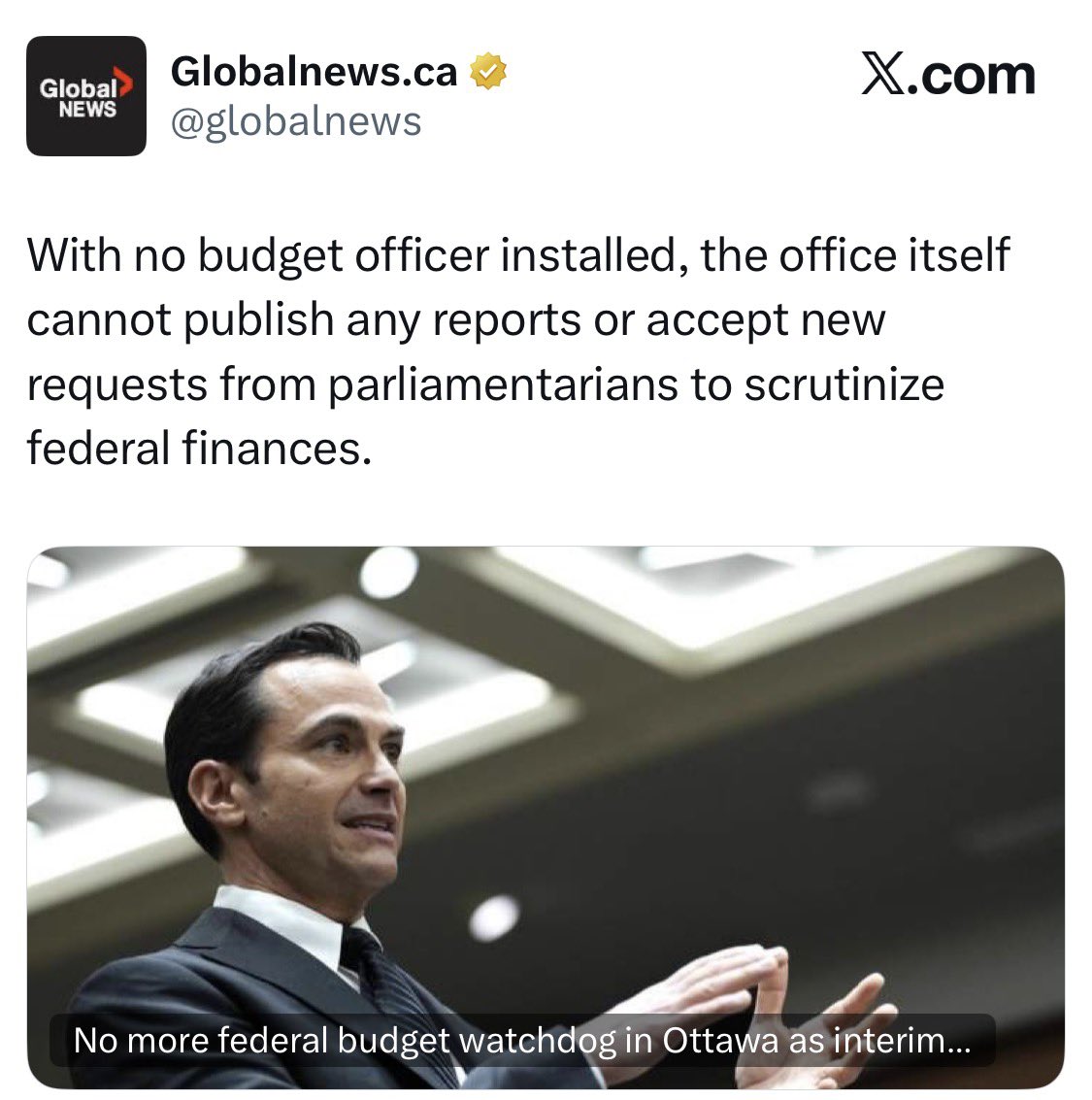 Canada went from the budget will balance itself

To no budget

Then a late budget when most of the year was completed

To Now zero budget review or scrutiny

This is a full-blown crisis

Canada is a BANANA REPUBLIC