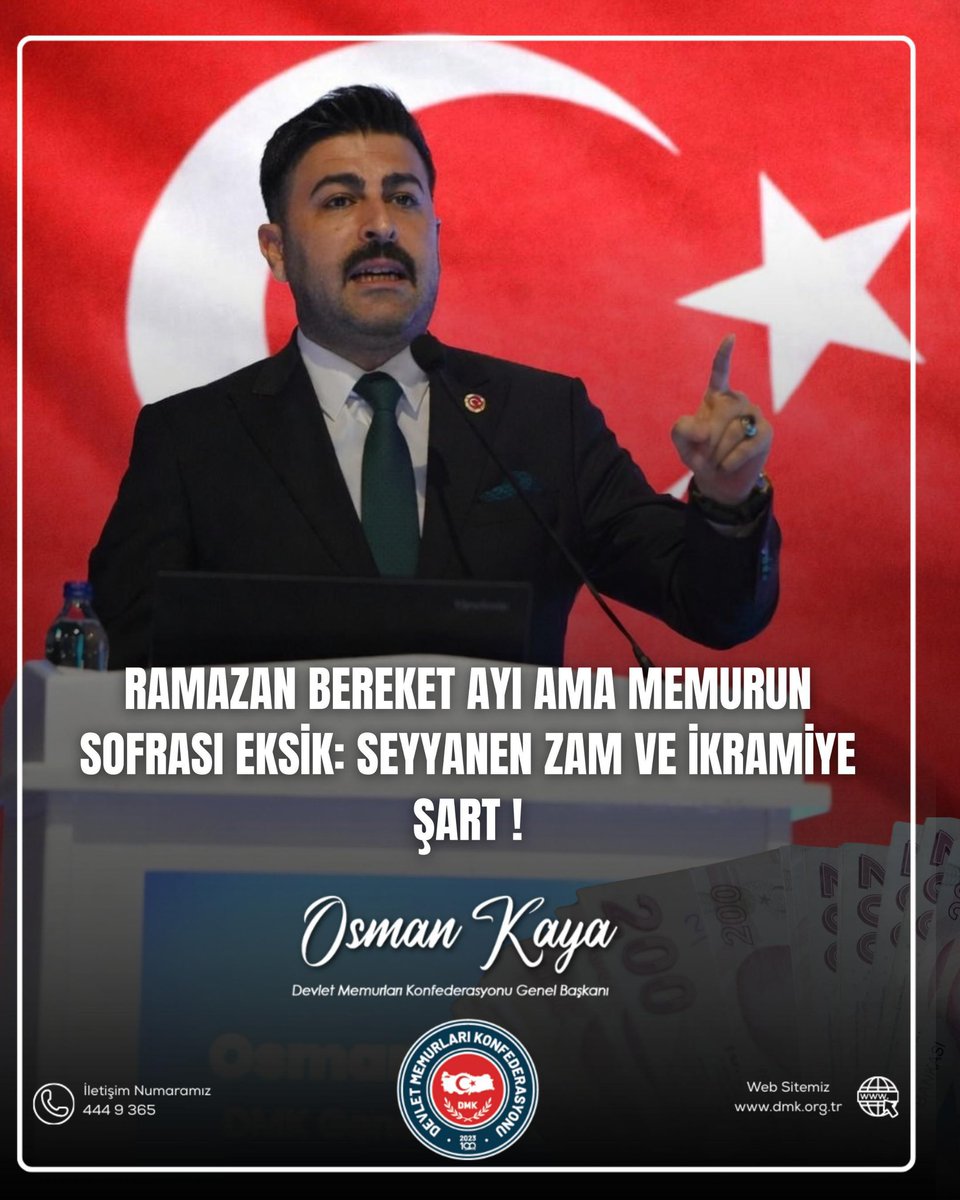 MEMURUN ALDIĞI ZAM İLK AYLARDAN ERİDİ

TÜİK verileri Şubat ayı enflasyonunu aylık %2,96, yıllık %31,53 olarak açıkladı. Ocak ayındaki %4,84 ile birlikte 2026’nın ilk iki ayında enflasyon bileşik olarak %7,94’e ulaştı.

Memur maaşı daha yılın başında erimeye başladı. Ocak’ta