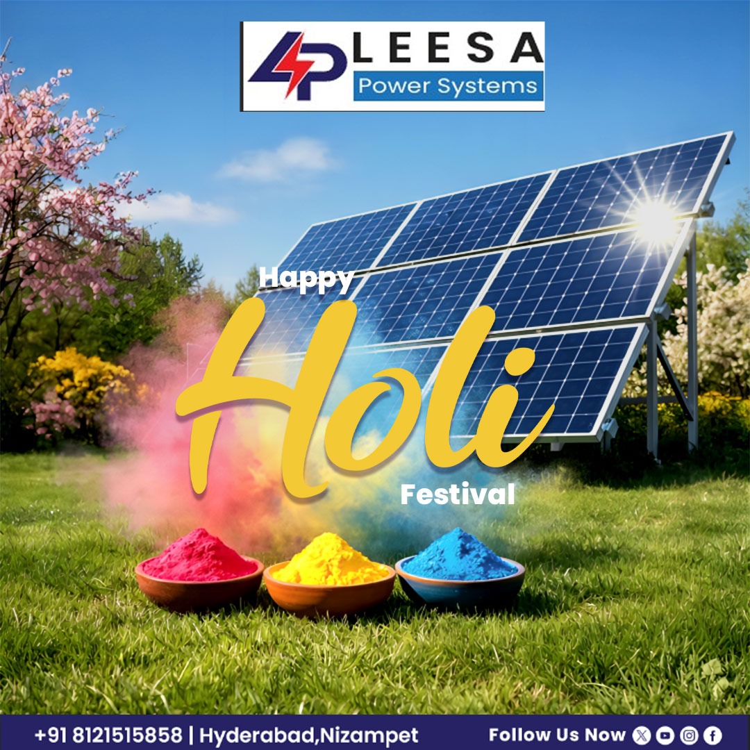 power_leesa's tweet image. 🌈 This Holi, light up your future with solar power! ☀️

Choose Leesa Power Systems for smart solar installations that reduce bills &amp;amp; power a sustainable tomorrow.

Celebrate colors. Choose clean energy.

#HappyHoli #LeesaPowerSystems #SolarEnergy #GoGreen #CleanPower