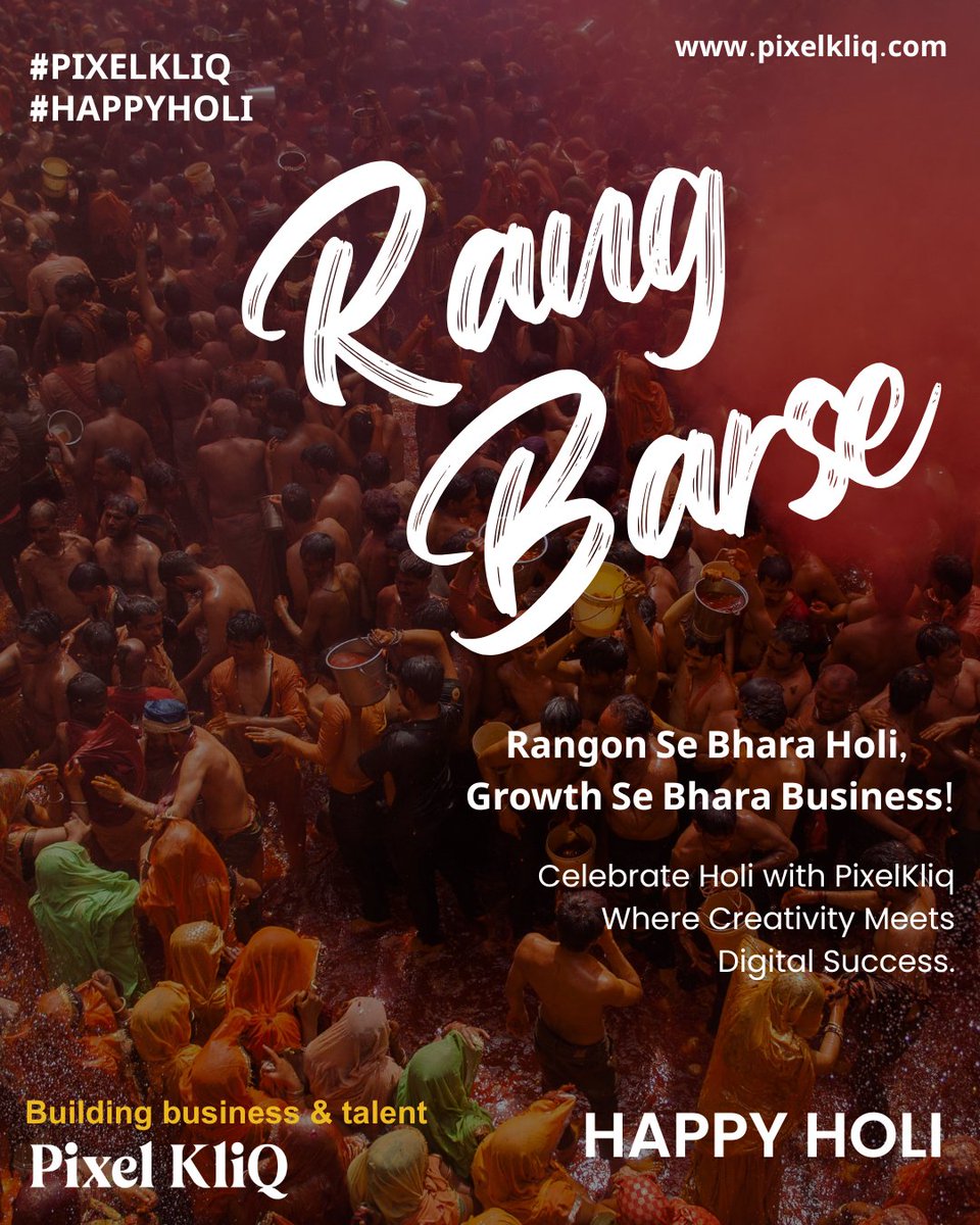 PixelKliQ's tweet photo. Happy Holi!

Rangon se bhara festival, growth se bhara business

HR | Digital | IT Solutions

 https://t.co/CamPXPu4fA

#HappyHoli #Holi2026 #PixelKliQ #BusinessGrowth #HRSolutions #DigitalMarketing #StartupIndia https://t.co/dq1YdPWIXm
