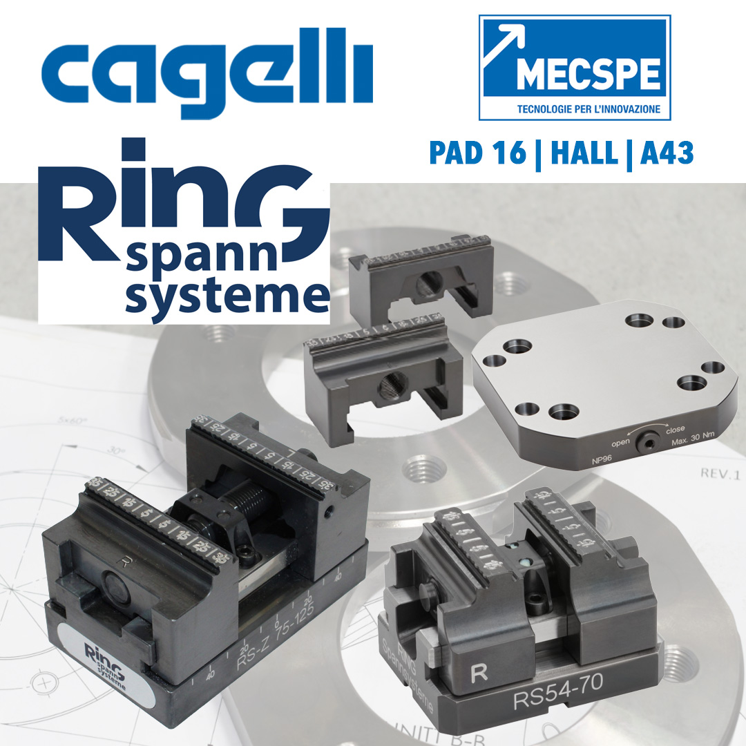 cagelli's tweet photo. NOVITÀ: arrivano le morse autocentranti RING. Centraggio rapido e ripetibile (serie RS-Z) con taglie 54 / 75 / 125 mm. Predisposizione per montaggio su sistemi a punto zero (zero-point) .... vieni a scoprirle sul nostro sito: https://t.co/48KVBLI0Ej https://t.co/JEGiXNnmHt
