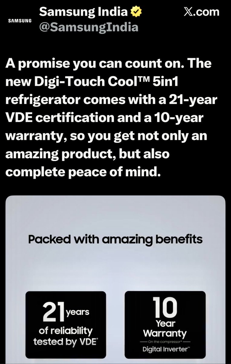 ompykaul's tweet photo. @SamsungIndia 

~~> This “Digi-Touch”; 10 Yrs; etc is a Trap - No benefit only Headache 🤕 

Ours stopped working within 5 Yrs and Service Centre say, “Fridge Door ll be changed as wire got damaged due to Opening &amp; Closing”~> Outrageous 

✅Is there anyone in #Samsumg who cares✅ https://t.co/nQ8iR40X6n