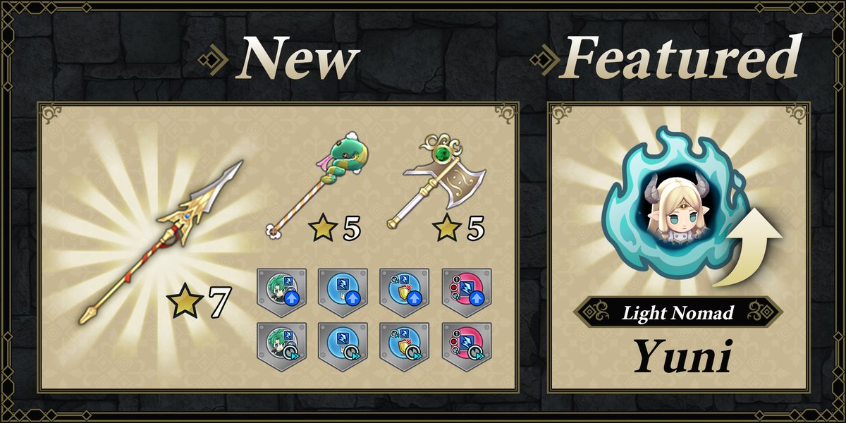 Today's Update ✨

★5 and ★7 weapons and weapon skills can now be found in chests! ♪
You can also find them at the Bazaar!

This week, we're featuring Souls for Yuni: Light Nomad. ✨
Oh, and the labyrinth maps have also changed!

See here for details.
shadows.nintendo.com/en-US/topics/1…