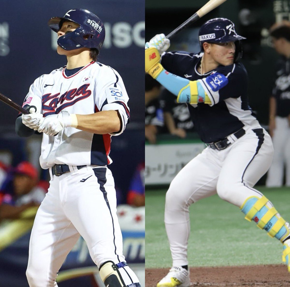 「WBCを見る前に知っておくべき」
韓国代表を支える2人の新星

キム・ドヨン(22)
2024年KBO MVP
打率.347 38本 109打点 OPS1.067
※+40盗塁でトリプルスリーを達成

アン・ヒョンミン(22)
2025年KBO 新人王
打率.334 22本 80打点 OPS1.018
※三振率を超える四球率を記録