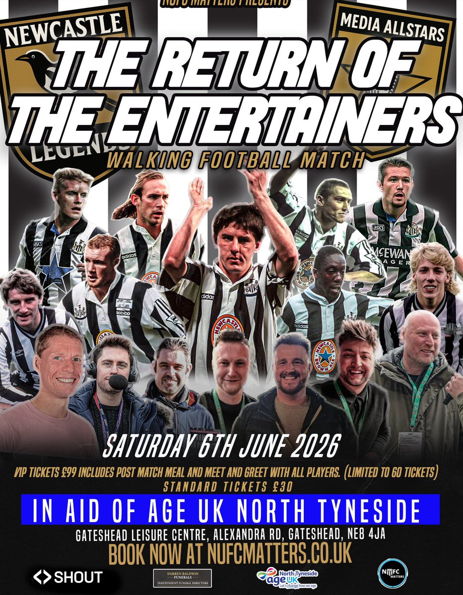 The Return Of The #NUFC Entertainers! 6th June Gateshead Leisure Centre Tickets £17 From This Link:

wowcher.co.uk/deal/newcastle…