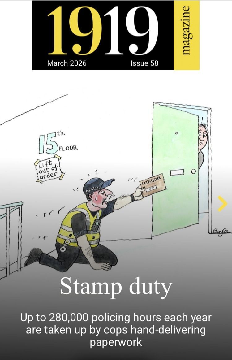 1919_mag's tweet photo. The March edition of 1919 Magazine is out now.

We bring you the latest interviews, in-depth analysis and news from across the justice and policing sector in Scotland.

Get the full picture and read the digital magazine here https://t.co/4T4ey3Bzx8 https://t.co/qXAS2zz5yA