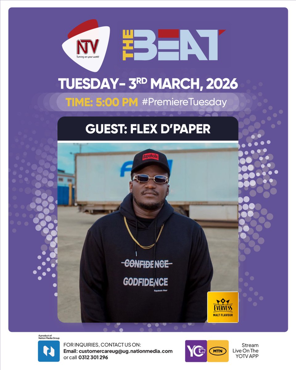 ntvuganda's tweet photo. #PremiereTuesday is here: Catch the latest from @naviomusic and @flexdpaper on #NTVTheBeat. Don’t miss out on the hottest tracks and fresh vibes https://t.co/ucuumXMMY6