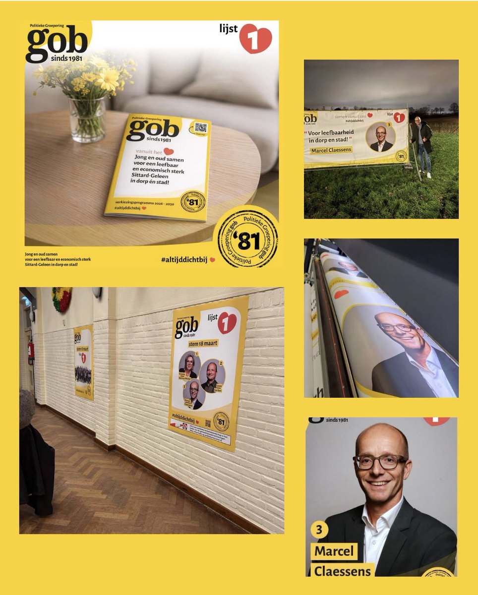 💛Leefbaarheid in dorp en stad is voor mij het belangrijkste thema en staat centraal bij alles wat ik doe. Daar wil ik me graag ook de komende jaren voor blijven inzetten. 💛
Samen voor leefbaarheid in dorp en stad! 
Stem op 18 maart 2026 voor Lijst 1, nummer 3 Marcel Claessens