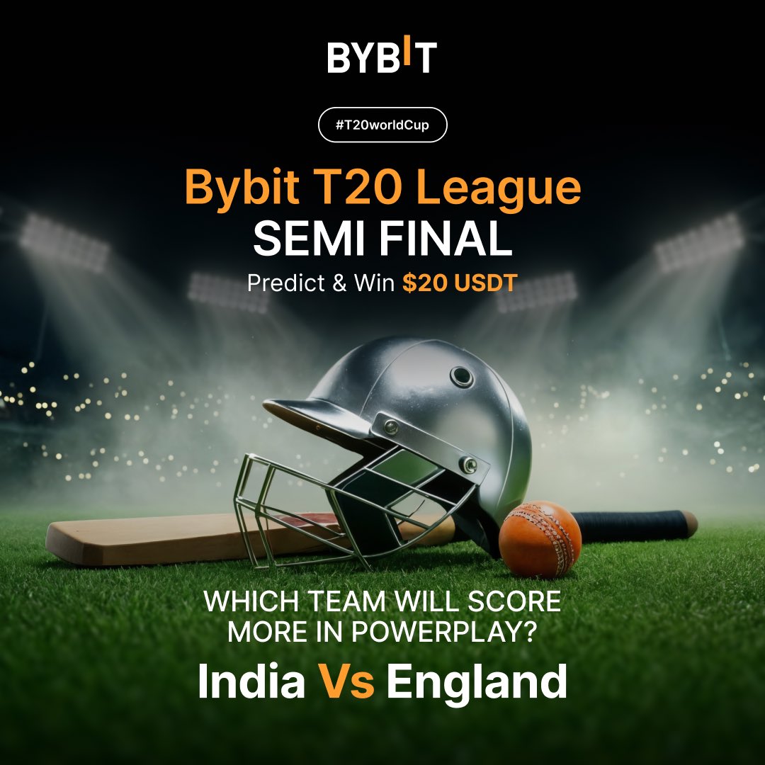 Bybit T20 League – SEMI FINAL 2
$20 USDT Giveaway Challenge 🏏💰

On 5 Mar, guess the team with the highest Power‑play runs and grab $20 USDT! 

🧩 How to Enter:
➕ Follow @BybitSouthAsia
❤️ Like &amp; 🔁 Repost this post
💬 Comment your prediction with the hashtag #T20WorldCup &amp; 👥
