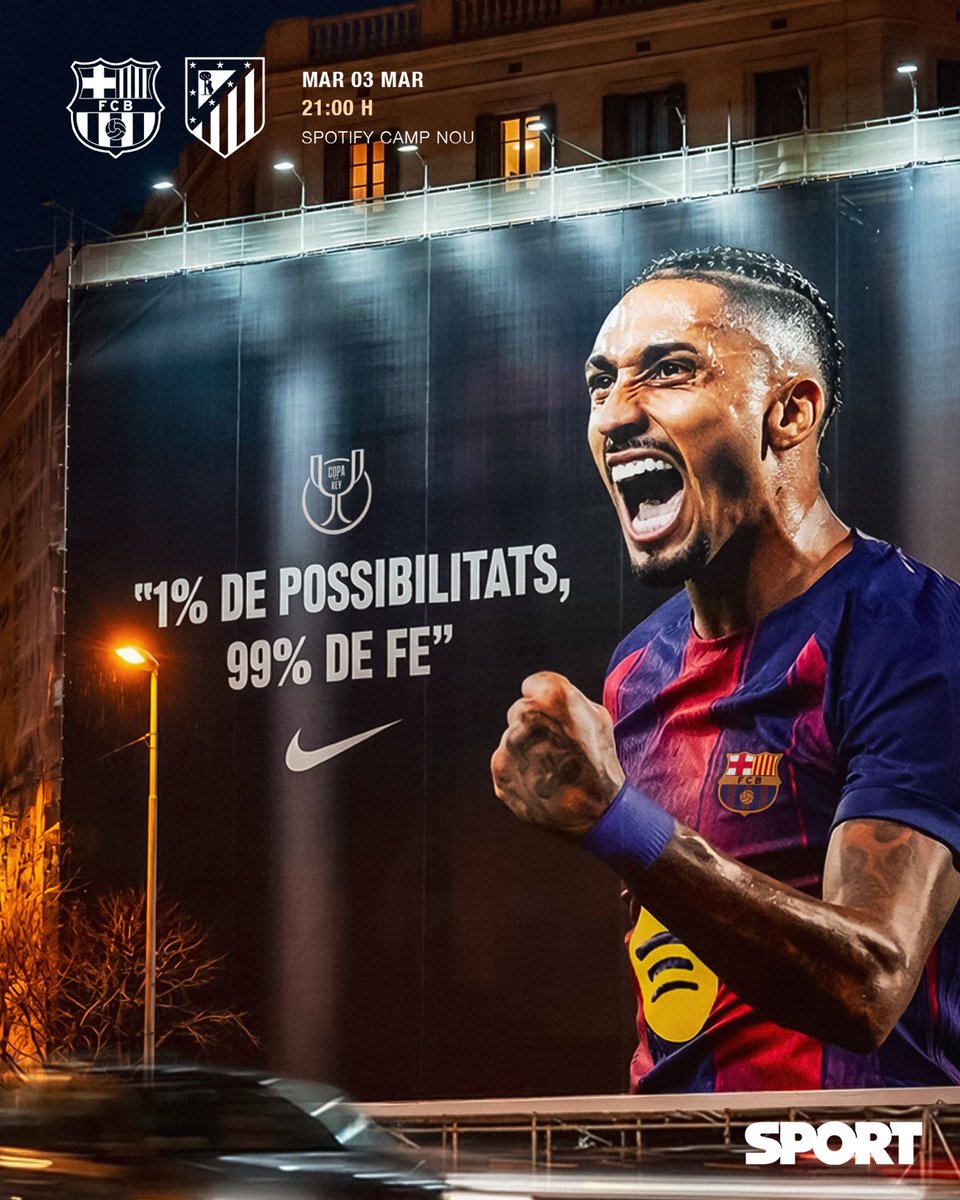𝟭% 𝗗𝗘 𝗣𝗢𝗦𝗦𝗜𝗕𝗜𝗟𝗜𝗧𝗔𝗧𝗦.

𝟵𝟵% 𝗗𝗘 𝗙𝗘.

💙❤️Culé, ¿Crees en la remontada?