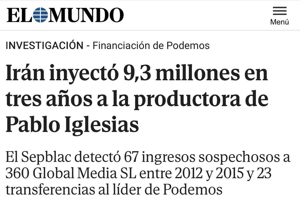 El silencio de la extrema izquierda de PODEMOS con la masacre de 40.000 civiles cometida por el régimen de Irán costó 9.300.000 euros.