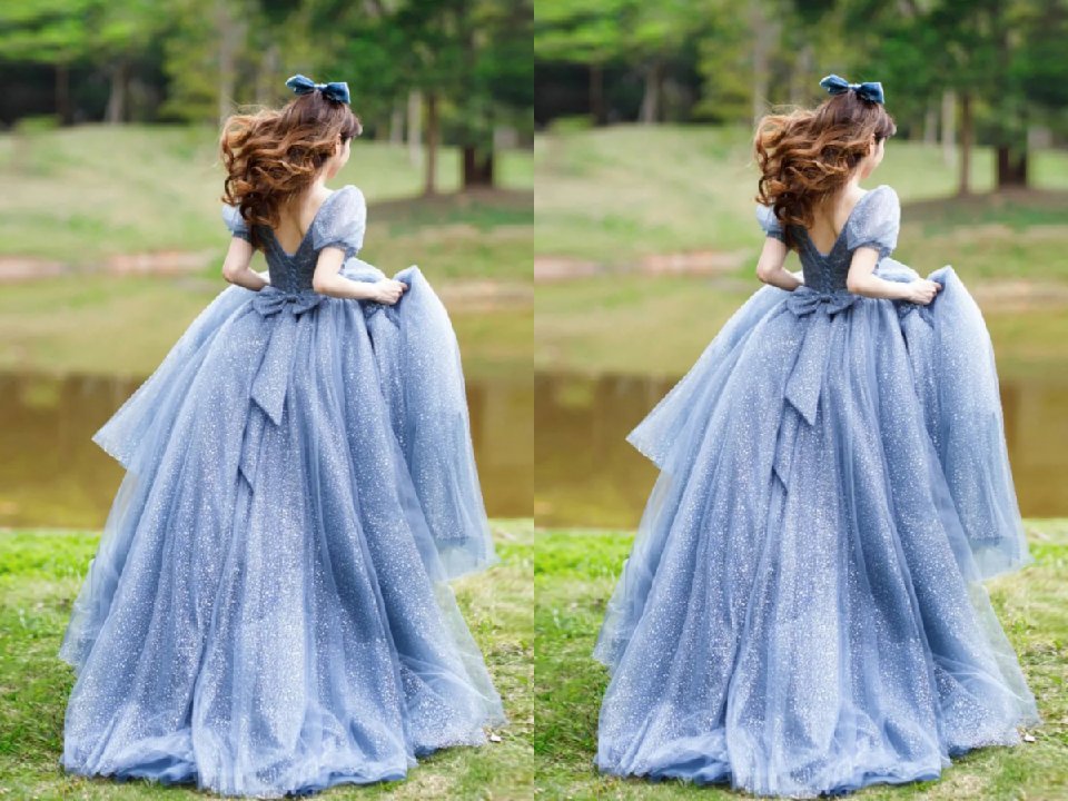 Short Sleeves Light Blue Tulle Long Prom Dresses, Formal Dresses