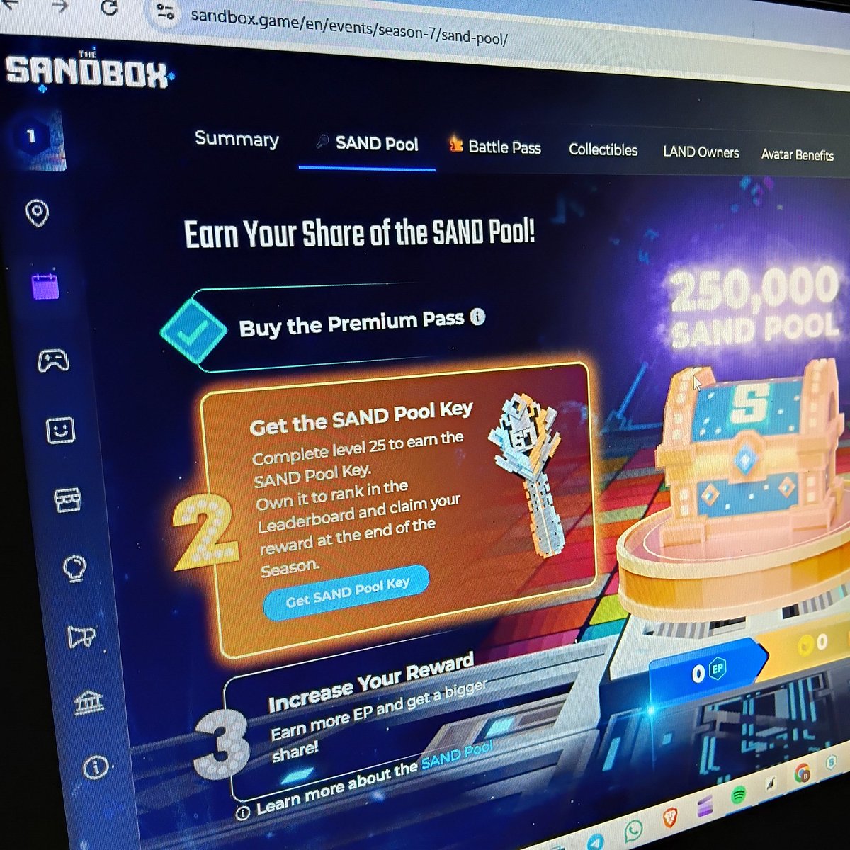0x_biki's tweet photo. Hey Sandbox team, 
I’ve earned XP and also purchased the Battle Pass, but my level is still not increasing. 

Could you please check if there’s any issue or if I’m missing something?

@TheSandboxGame #TheSandbox #GameSupport https://t.co/0UhUPvPT8k