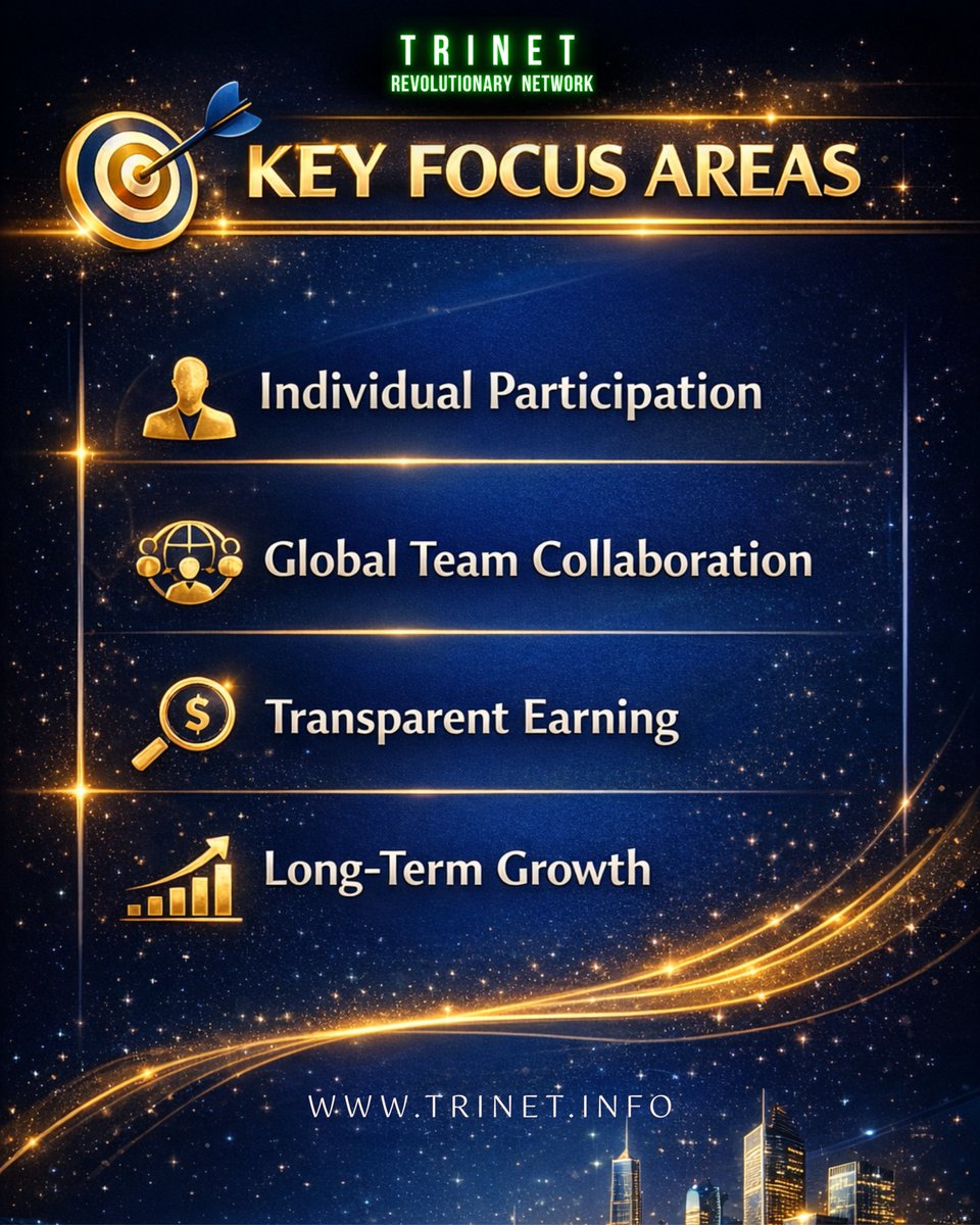 Trinet_'s tweet image. Build your future the smart way—step by step, with clarity, collaboration, and sustainable growth.
#TRINET #RevolutionaryNetwork #StepByStepSuccess #SustainableGrowth #LongTermVision #TeamCollaboration #TransparentEarnings #SmartGrowth #NoRush #ClearSystem