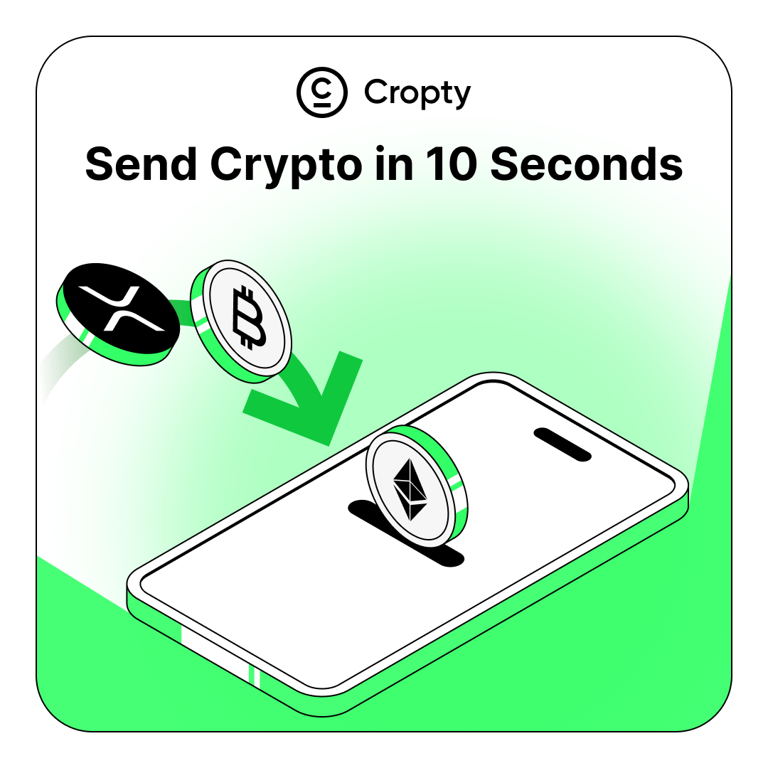 cropty_app's tweet photo. Send Crypto to a Friend in Seconds — No Fees, No Crypto Knowledge Required

Most crypto transfers are complicated. You need the right network, the right address, and one small mistake means your money is gone.

Cropty works differently.

Transfers between Cropty users are instant and completely free. No networks to choose. No memo fields. No long wallet addresses to copy and paste.

Here's how it works:
1. Ask your friend for their CroptyTag, email, or phone number linked to their Cropty wallet.
2. Enter the amount — in $USDT, $BTC, $TON, or any supported currency.
3. Confirm with 2FA.

That's it. The money arrives in seconds.

It works for rent payments, freelance invoices, splitting bills — anything where you need to send money fast and reliably, without worrying about transaction fees eating into your balance.

Try a free, instant transfer right now — https://t.co/mYvbYj8RRL

#Crypto #wallet #CryptoTips #Blockchain #DigitalAssets