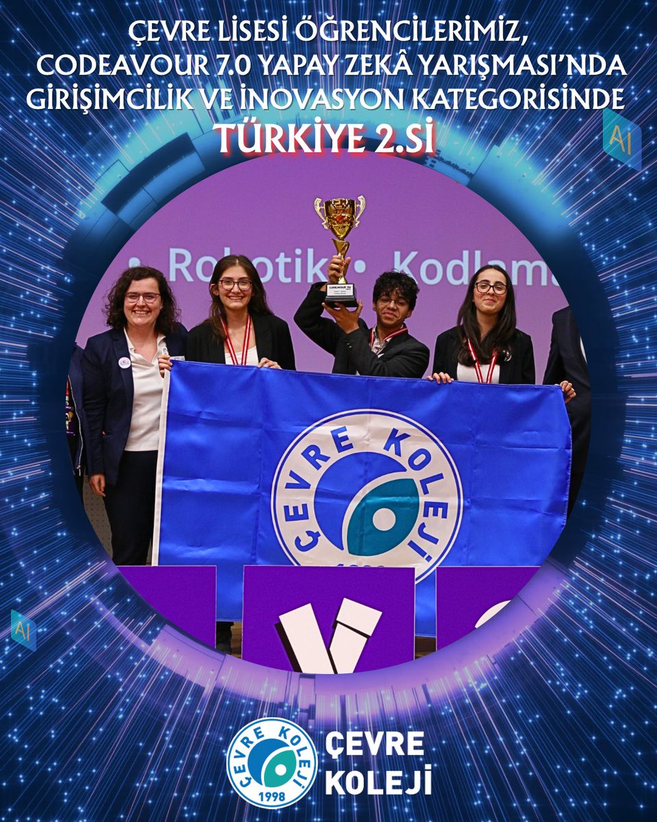CevreKoleji's tweet photo. Codeavour 7.0 Uluslararası Robotik, Kodlama ve Yapay Zekâ Yarışması Türkiye İkinciliği https://t.co/WO6TBTvTJ2