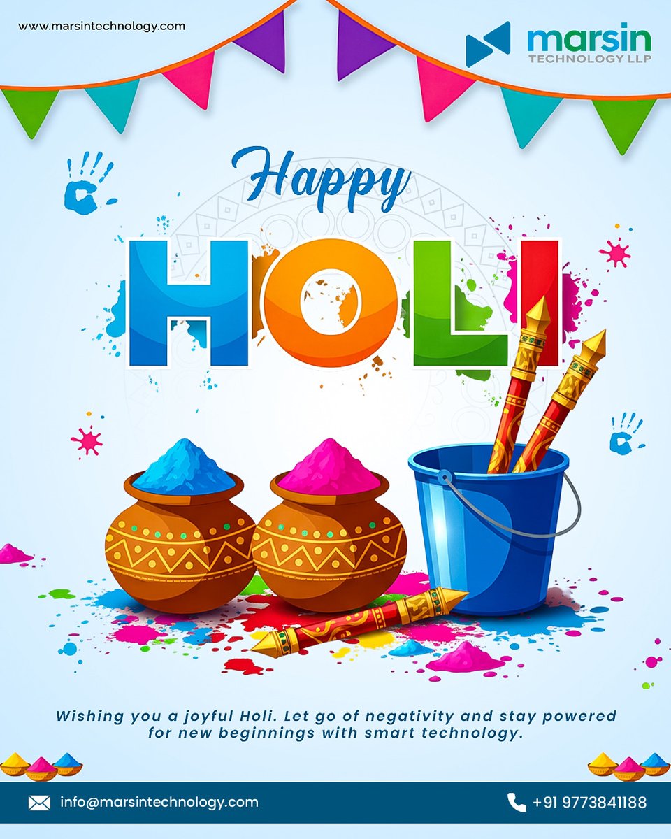 MarsinTechllp's tweet photo. Happy Holi. Stay charged and connected through every celebration. 📷
.
.
.
#holi #holi2026 #holiwishes #holikadahan #staypowered #newbeginnings #marsintechnology https://t.co/MOmNlo6XdS
