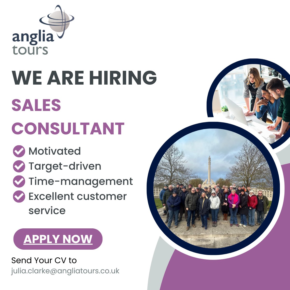 AngliaTours's tweet photo. Join our incredible team at Anglia Tours! Get in touch to apply today. 📧 

Find out more here https://t.co/4QfWq6TPqP https://t.co/b95YONP6vx
