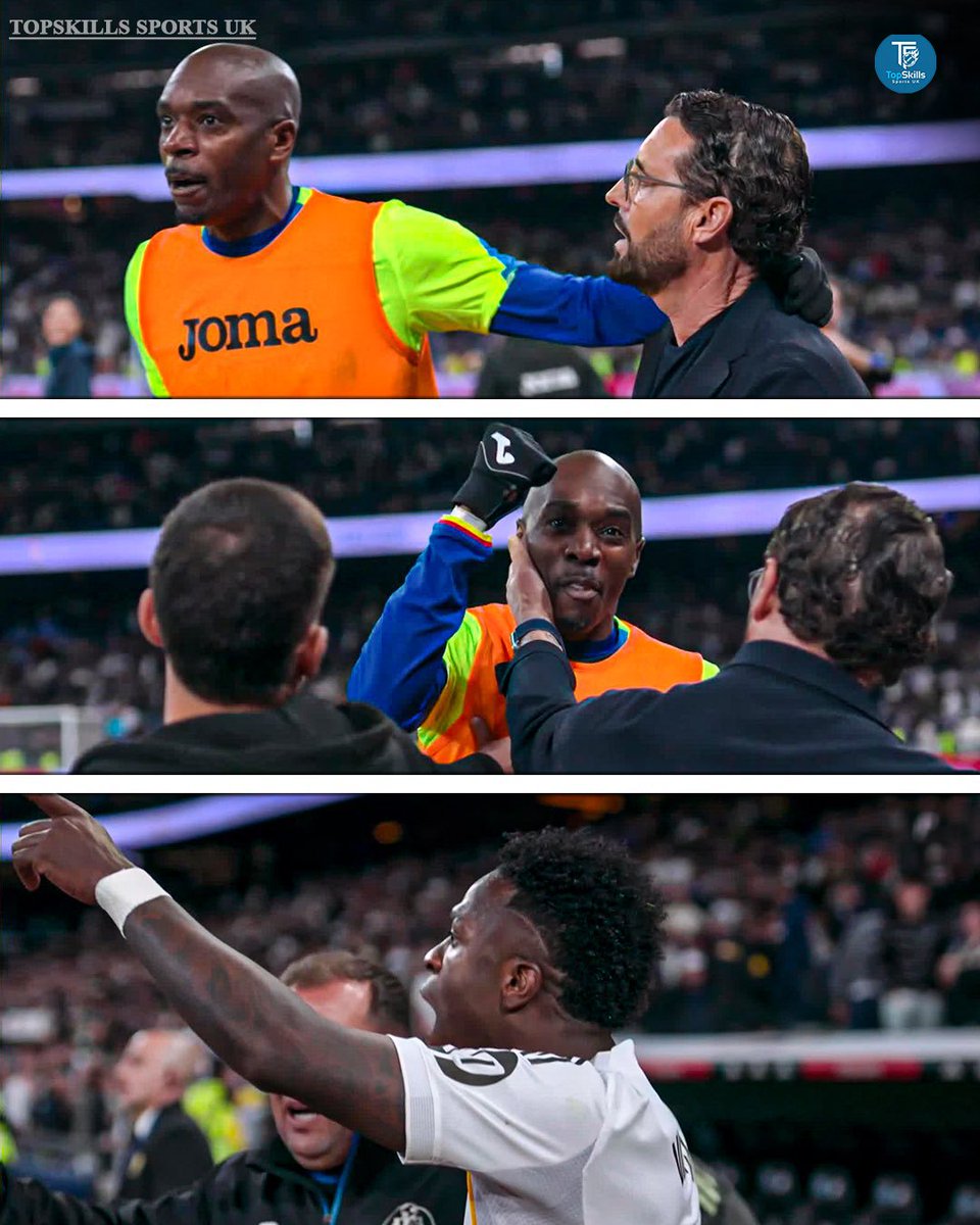 AntonioCunha79's tweet photo. Nyom dedicou a vitória a Vinicius Jr. 😮‍💨

Ele tinha estado a guardar a celebração para ele desde a primeira mão.

Depois que Vinicius lhe disse: "Bom substituto, deixe alguém entrar" após o seu envio, eles agora devolveram o favor - e propriamente desta vez.

"Desta vez, ele não poderá jogar a carta do racismo", disse Nyom.😳
