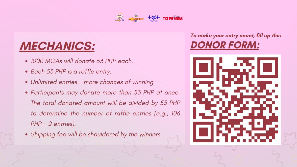 MOAbuhayAcademy's tweet photo. STEP BY THE STEP, SUMAKSES EH 🔥

Onti na lang, MOAs! By donating as low as ₱53, you can be one of the lucky winners of these bonggang prizes!

To make your entries count, please upload your proof of receipt through our donor form below 📄 https://t.co/NDnD7bKjme https://t.co/9pYlLqhhLR