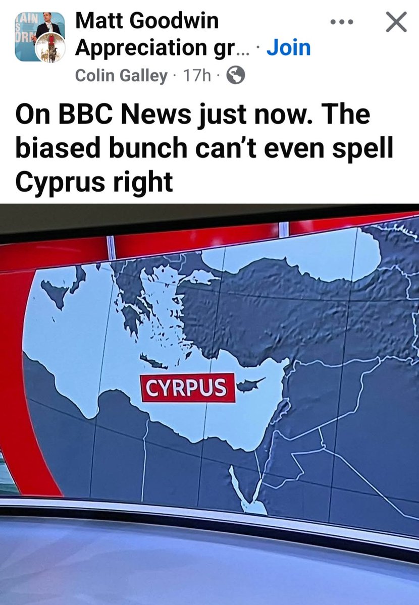 This from <a href="/BBCNews/">BBC News (UK)</a> The broadcaster we are supposed to trust. How can you trust any organisation who employ people who can't even spell simple words. CYPRUS!
Another mistake - bit like putting words in Trump's mouth then!