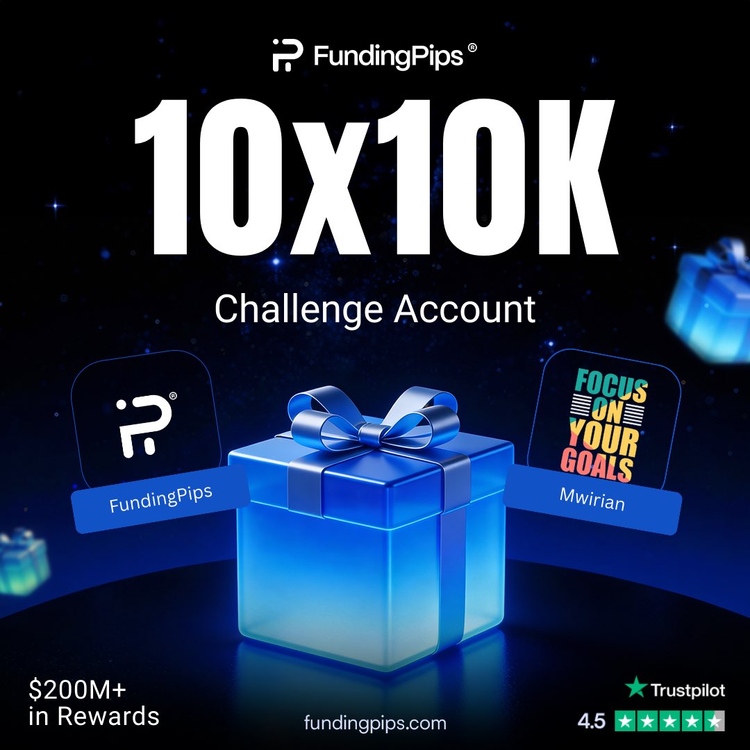 Giveaway

1- Follow <a href="/fundingpips/">FundingPips</a> <a href="/ronna256/">Mwirian</a> <a href="/Khldfx/">Khaled</a> <a href="/tradin/">tradin</a> 
2- Like and retweet
3- Join discord here discord.gg/fundingpips
4- Turn on my notifications🔔

Good luck!❤️