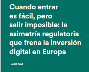 JMiguelRoca's tweet photo. Cuando entrar es fácil, pero salir imposible: la #asimetriaregulatoria que frena la #inversiondigital en Europa (Judith Arnal, Real Instituto Elcano) @judith_arnal @rielcano 
https://t.co/73WRC2ny7s https://t.co/A4wBMjjmBi