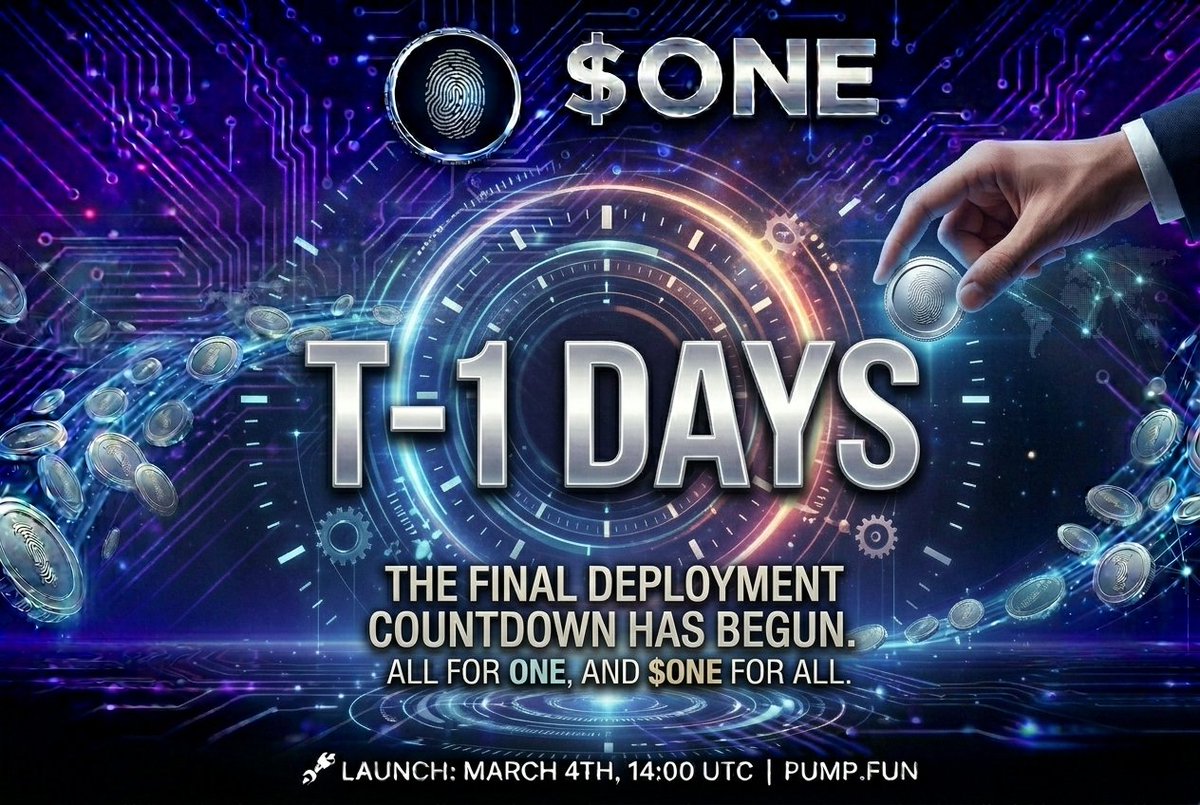 OneTokenDev's tweet photo. ⏳ T-1 DAY UNTIL THE $ONE STANDARD.

Forget the temporary hype. Tomorrow, we launch unification, transparency, and sustainable growth on Solana. 

All for ONE, and $ONE for all. 

join Telegram Group : https://t.co/SX71nqF2oI

 #Solana #SOL #Crypto #Web3 #Altcoin #PumpFun https://t.co/s1Bk1R6xAM
