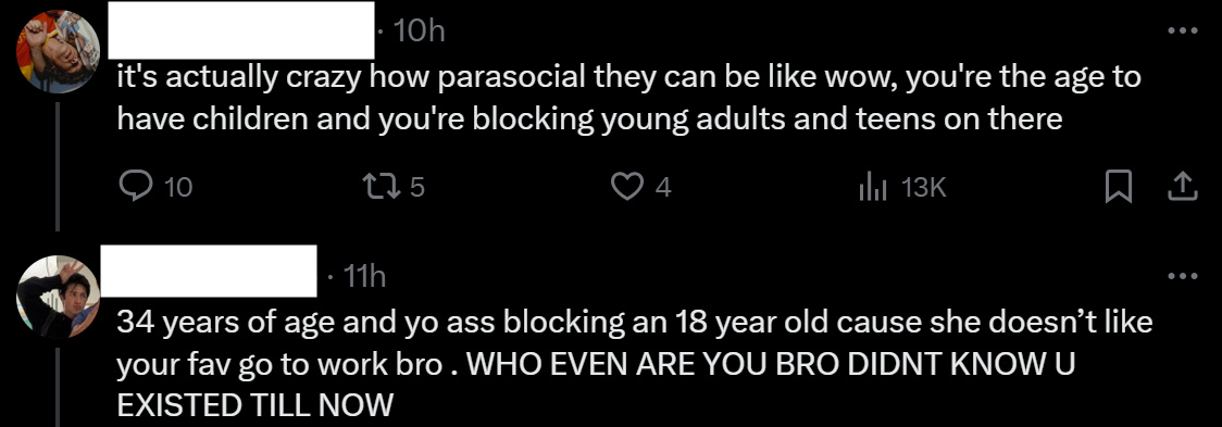 Older people blocking teens on here is one of the sanest things you can do, actually.