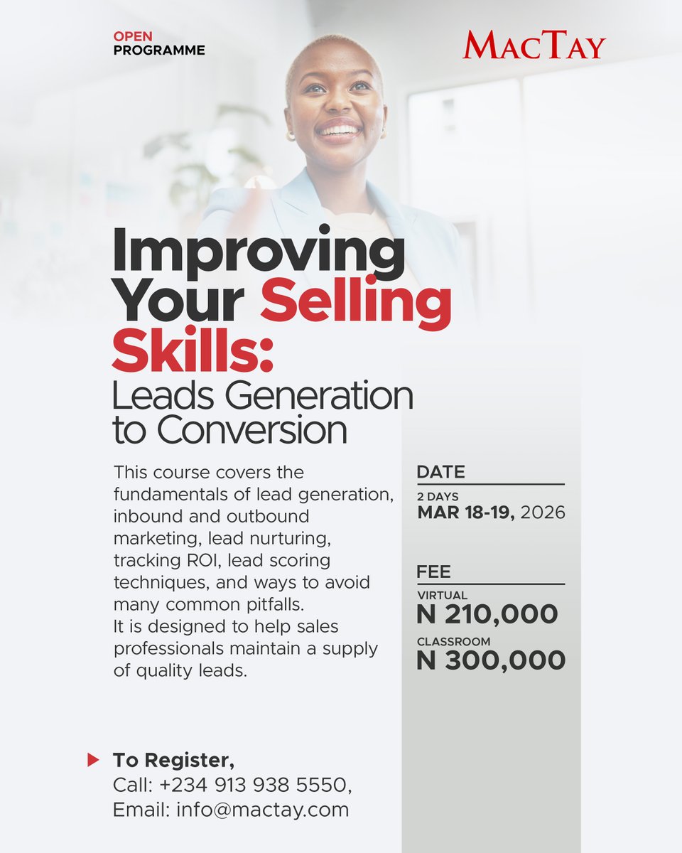 ⏰ 𝐋𝐢𝐦𝐢𝐭𝐞𝐝 𝐒𝐩𝐨𝐭𝐬 𝐀𝐯𝐚𝐢𝐥𝐚𝐛𝐥𝐞!
Join our March training programmes and boost your skills!

• Leadership and Management Essentials 
• Improving Your Selling Skills: Leads Generation to Conversion

Sessions are available virtually, in-person, hybrid or as