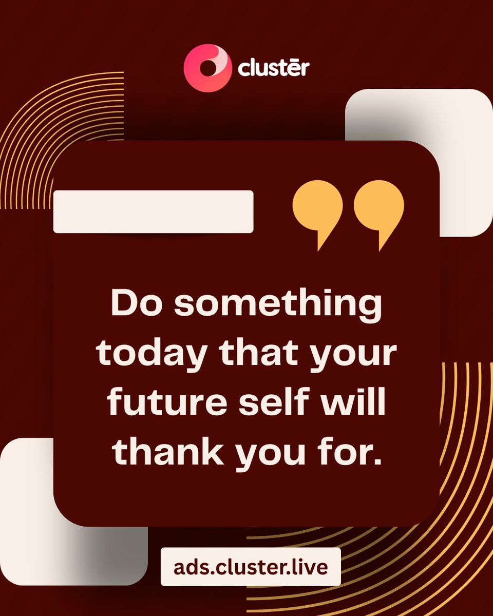 clusterliveapp's tweet photo. Your future isn’t built tomorrow… it’s built today.
Start small, stay consistent, and watch your life change
#MotivationDaily #DoSomethingToday #FutureYou #StayConsistent #Clusterlive https://t.co/uW8X5g2SC4
