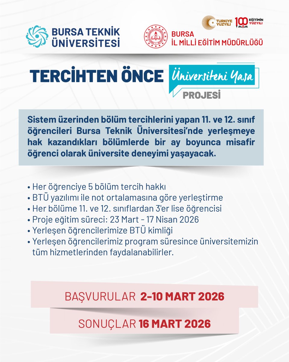 Bursa Teknik Üniversitesi (BTÜ) tweet media