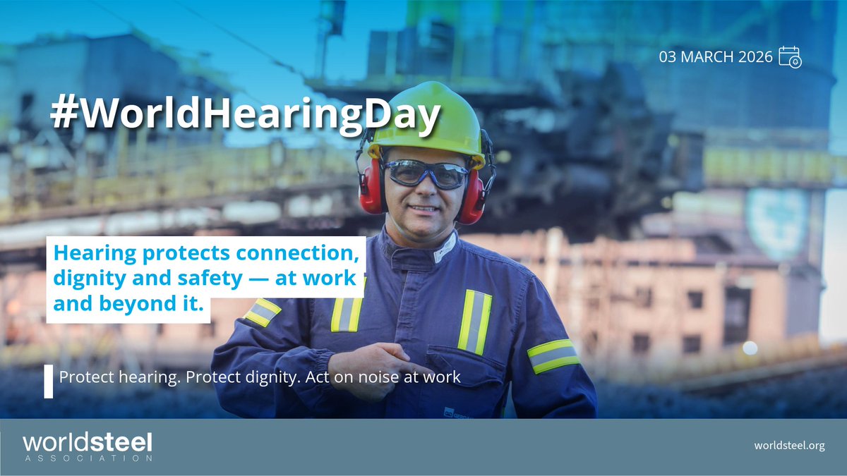 #WorldHearingDay

Hearing protects connection, dignity, and safety — at work and beyond. Protect hearing. Protect dignity. Act on noise at work!

#WorldHearingDay #steelSafetyandHealth #SteelIndustry
