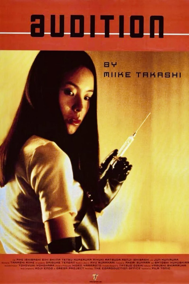 MarkTBates's tweet image. The weird and wonderful ‘Audition’ from Director Takashi Miike (Ichi The Killer) released #onthisday in 1999!🔥

A perfect example of slow-burning dread ... with a truly unforgettable pay off!🩸 

#audition #takashimiike #japanesehorror 

Audition Trailer youtu.be/EBQHp2__AVQ?si…