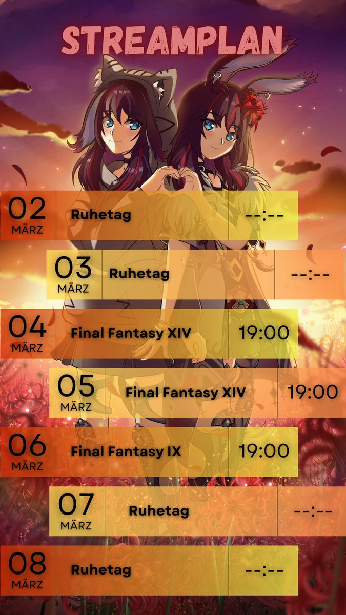 Heute ist doch Montag, richtig? 😜 Keiner hat gemerkt, dass der Streamplan erst jetzt kommt, richtig? Psssht, hier isser! Freue mich auf euch. 🫶 #gervtuber #vtuber