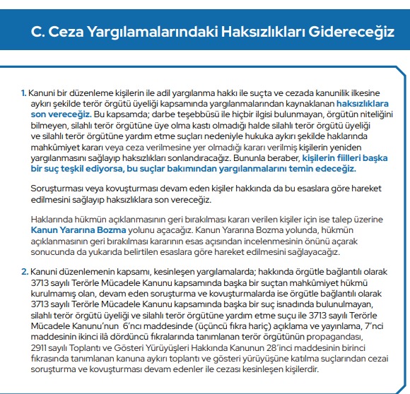 On yıla yakındır yüz binlerce vatandaşımız, paralel devlet yapılanması olan mahrem yapının geçmişte suç örgütü, sonrasında silahlı terör örgütü niteliğini bilmeden, örgüt üyeliği kastı taşımadan, herhangi bir suçun icrasına iştirak etmeden FETÖ bağlamında ceza yargılamalarına