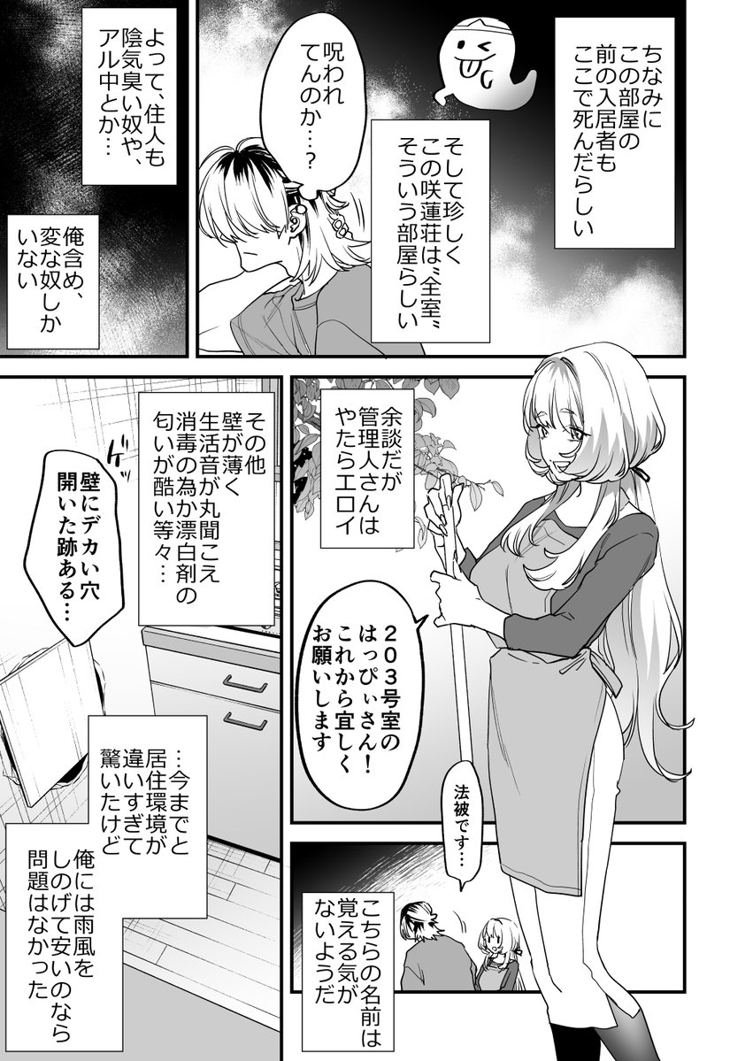 1K3万まんこ付き物件─203号室(武者サブ【むしゃぶる】)｜無料エロ漫画試し読み