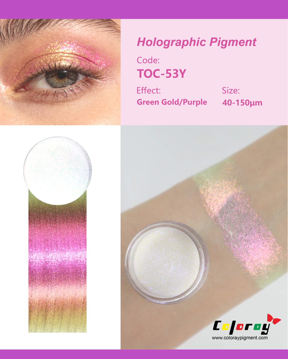 ColorayCosmetic's tweet photo. Recommendations by Coloray : Holographic Pigment TOC-53Y,Green Gold/Purple,40-150μm #coloray #pigment #cosmetics https://t.co/SJ9gs46tqf