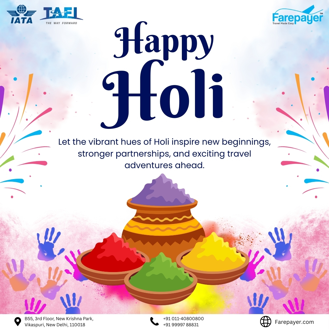 Farepayer_1's tweet photo. Celebrate the festival of colors with joy, positivity, and new beginnings! 🌈✨
HappyHoli #Holi2026 #FestivalOfColors #HoliCelebration #TravelIndustry #NewBeginnings #ColorfulMoments #FestiveVibes #IndiaFestivals #CelebrateTogether https://t.co/Jqk18klU8i