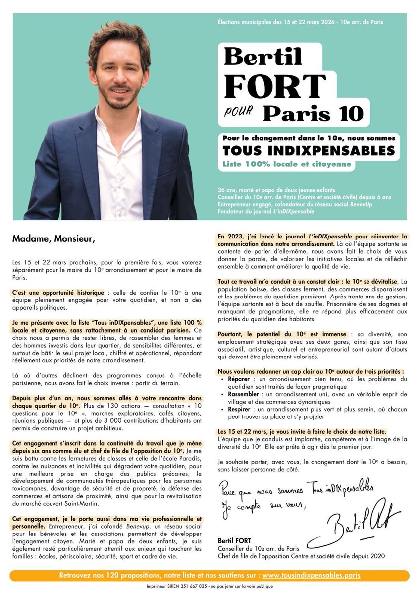 FDS75010's tweet photo. #BertilFort2026 #Paris10 #MunicipalesParis2026 @LeParisien_75 #Cordebard #Serino #Abdoulaye https://t.co/KLNaubQOMS