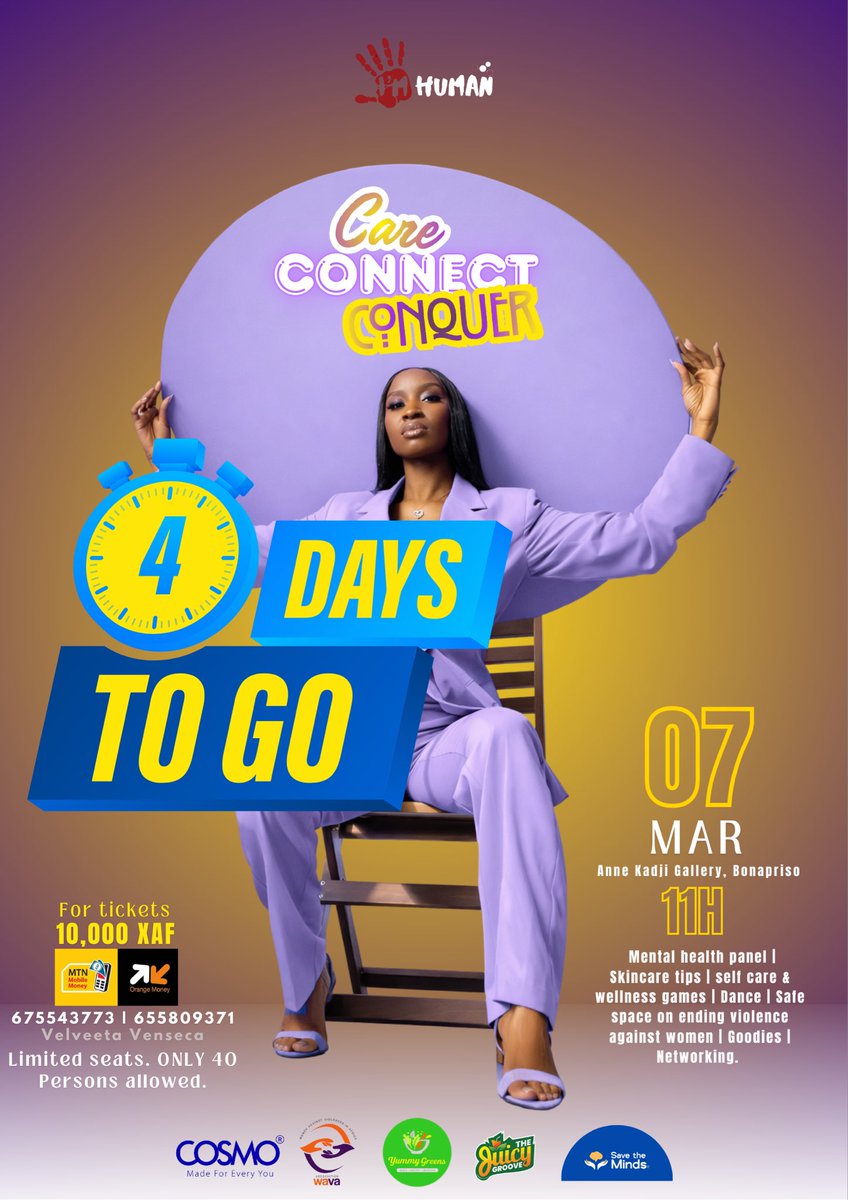 imhuman_org's tweet photo. Would you like to attend a mind blowing and heartwarming event that focuses on healing you and conquering from inside out as a woman ? What are your plans for this year’s Women’s day ? Join us ! Limited seats https://t.co/9mG8ltcJPs
